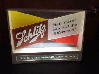 Vintage Schlitz Backlit Tabletop Advertising Sign