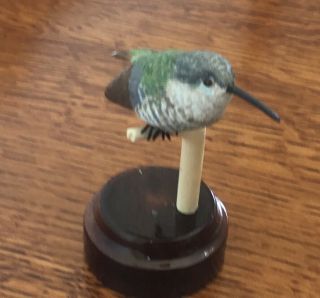 Hummingbird,  Immature Ruby - Throated By Duane Larson Tupelo Wood,  Bamboo Beak