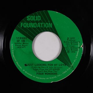 70s Soul 45 - Four Wonders - Just Looking For My Love - Solid Foundation Vg,  Mp3