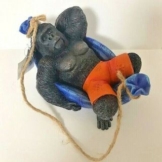 Gorilla Resin Figurine 3.  5in.  Camp Hammock Japan Exclusive Animal Figure F/s