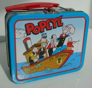 1997 Popeye The Sailor Man Tin Mini Lunch Box Vintage