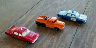 3 Matchbox Lesney Cars No.  15 Rotinoff 59 Ford Fairline Fire Chief 55 Police Cn