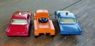 3 Matchbox Lesney Cars No.  15 Rotinoff 59 Ford Fairline Fire Chief 55 Police CN 4