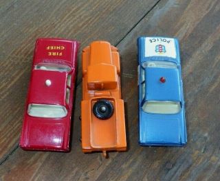 3 Matchbox Lesney Cars No.  15 Rotinoff 59 Ford Fairline Fire Chief 55 Police CN 5