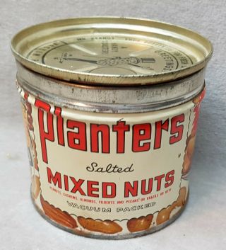 Vintage Canadian Planters Peanut Salted Nuts Tin Pictures Mr.  Peanut.