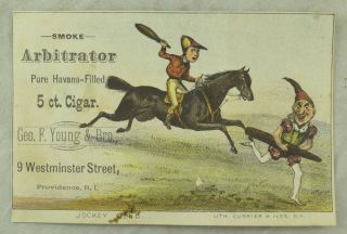 1880 Currier & Ive ' s Arbitrator Cigars Buchanan & Lyall ' s Tobacco Trade Card P4 2