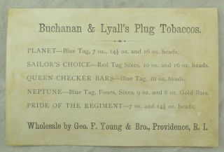 1880 Currier & Ive ' s Arbitrator Cigars Buchanan & Lyall ' s Tobacco Trade Card P4 3