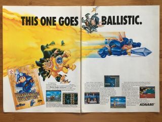 Rocket Knight Adventures Sega Genesis 1990 ' s Vintage Poster Ad Art Rare 2