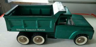 Vintage Metallic Blue Structo Hydraulic Dumper Dump Truck W Mirrors Horn