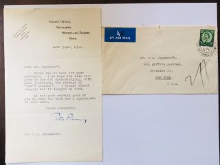 Peter Fleming June 10,  1954 Typed,  Signed Letter And Envelope
