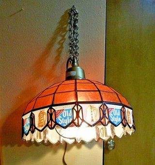 Vintage Old Style Beer Stained Glass Light Bar Lamp Shade (b)