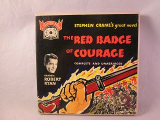 Vintage “a Talking Book” Audio Book 6 16 Rpm Records The Red Badge Of Courage