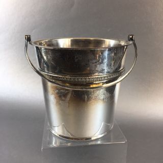 Vintage Silverplate Ice Bucket Barware Mid Century Hallmarked Cooler