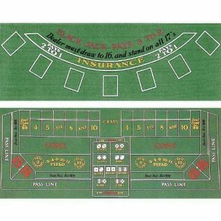 Blackjack And Craps 2 Sided Layout 36 X 72 Inch