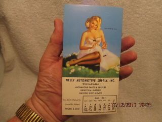 May 1954 Pin - Up Calendar Blotter Advertise Neely Automotive Supply Evansville IN 2