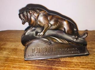 Antique Lion Oil Company Bronze Lion