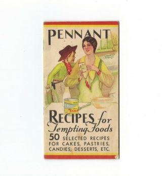 Pennant Syrups Recipe Advertising Booklet Vtg 1920s Cookbook Union Starch