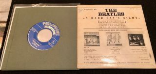 The Beatles 1964 A Hard Day ' s Night Portugal EP w/ Laminated SLEEVE 3