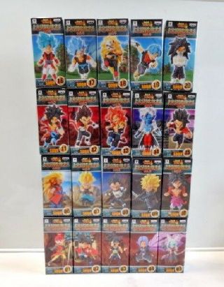 20 Figures Set World Wcf Banpresto Dragon Ball Heroes Vol.  1,  2,  3,  4