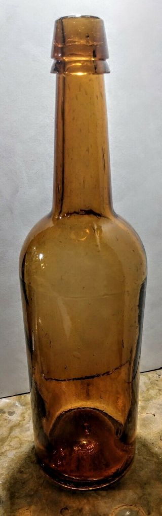 Apricot Colored Dyottville Glass Bottle 2