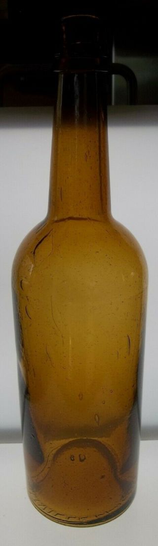 Apricot Colored Dyottville Glass Bottle 4