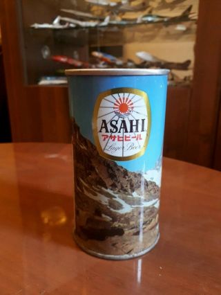Asahi Steel Beer Can From Japan.  Mountein.