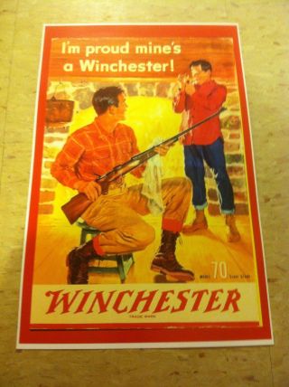 Vintage Winchester Rifle Gun Advertisement Poster Man Cave Gift Art Decor