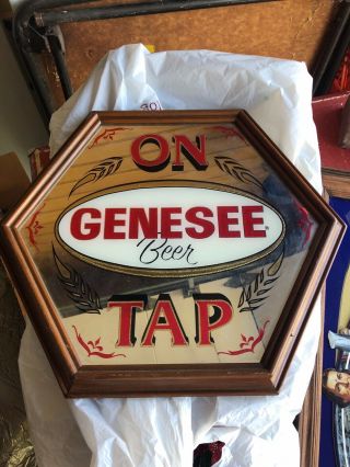 Vintage Genesee Beer On Tap Mirror Sign 16 " By 19 " Unique Genny