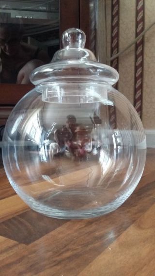 Antique Vintage 10 " Glass Apothecary Jar - Terrarium - Canister - Candy Display
