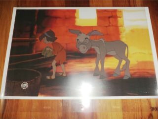 Animation Cel Setup Of The Boy And Donkey From Disney’s Short,  “the Small One "