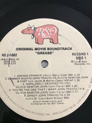 Grease Movie Soundtrack Vintage 1978 Record Album Vinyl LP 5