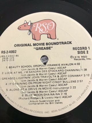 Grease Movie Soundtrack Vintage 1978 Record Album Vinyl LP 6