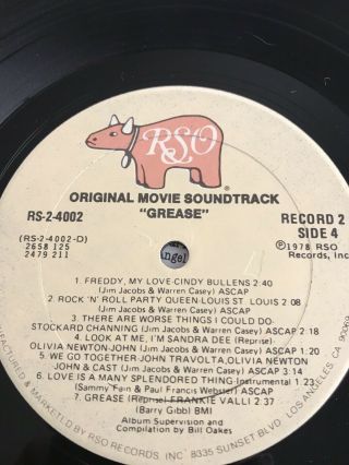 Grease Movie Soundtrack Vintage 1978 Record Album Vinyl LP 8