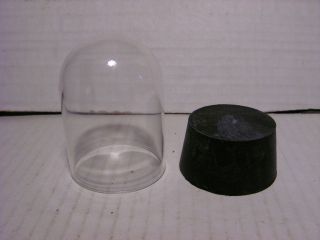 2 " O.  D.  X 2 - 3/4 " Tall Glass Dome With Rubber Tapered Stopper For Wet Opals F
