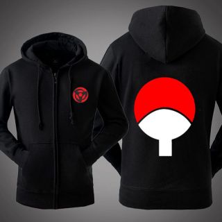 Hot Anime Naruto Sasuke Uchiha Sweatshirt Unisex Hoodie Jacket Coat Black L02