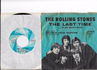 Rolling Stones 45 The Last Time 1965 White London Vg,  W/ Picture Sleeve