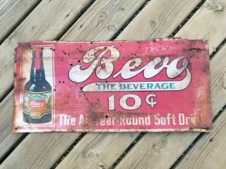 Vtg Bevo The Beverage Anheuser Busch Advertising Sign / Prohibition Era