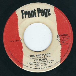 Funk Deep Soul - Lee Moses Front Page I Can 