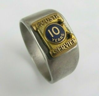 Scarce Ecusta Brewing Company 10 Year Service Award Gold Filled Ring