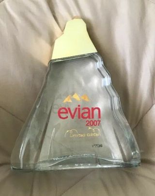 Evian 2007 Limited Edition Glass Water Bottle