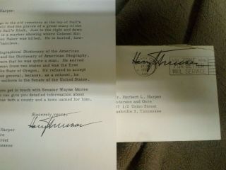 Harry S Truman Signed Letter On Personal Stationary