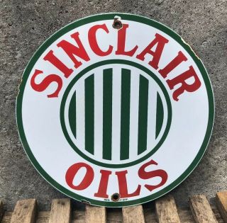 Vintage Stye Sinclair Gasoline Porcelain Sign Station Pump Plate Gas Motor Oil