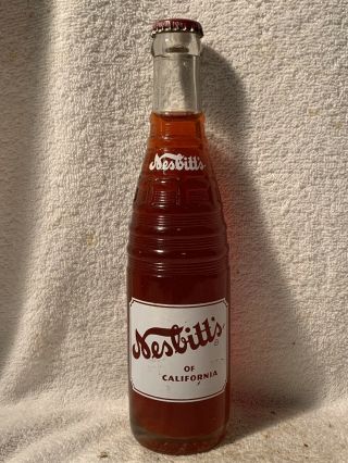 Full 10oz Nesbitt’s Black Cherry White Acl Soda Bottle Hickory,  N.  C.
