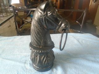 Antique Cast Iron Horse Head Hitching Post 19th Century