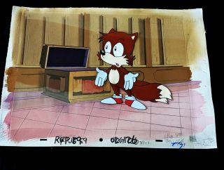 Adventures Of Sonic The Hedgehog Tails Cel Hand Painted Back Dic