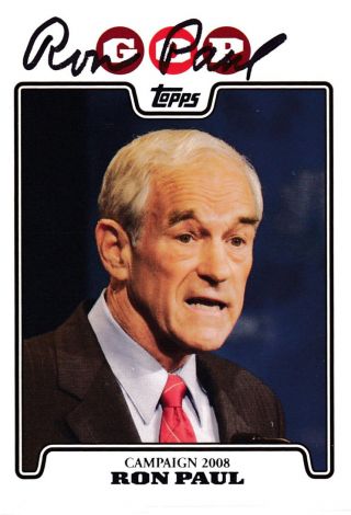 Ron Paul Rare 2008 Topps C08 - Rp Signed Card Autographed