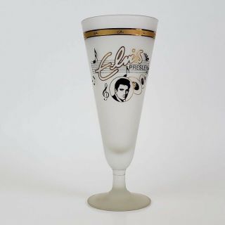 Elvis Presley Champagne Glasses Set Of 2 W/ 22k Gold Elvis & Trim,  1991,  Labels.