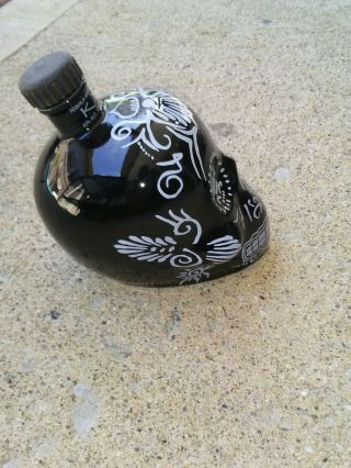 Kah Tequila Agave Sugar Skull Day Of Dead Black/White 750ml Bottle Empty 3