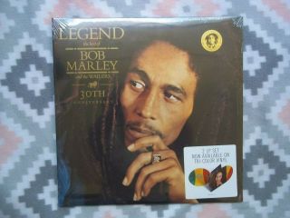 Legend The Best Of Bob Marley 30th Anniversary Double Lp.  Tri - Color Vinyl.