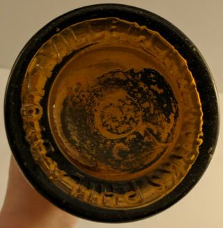 Dyottville Glass Embossed Civil War Era Light Amber Whiskey Bottle 5